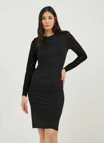 Leopard Sleeve Dress