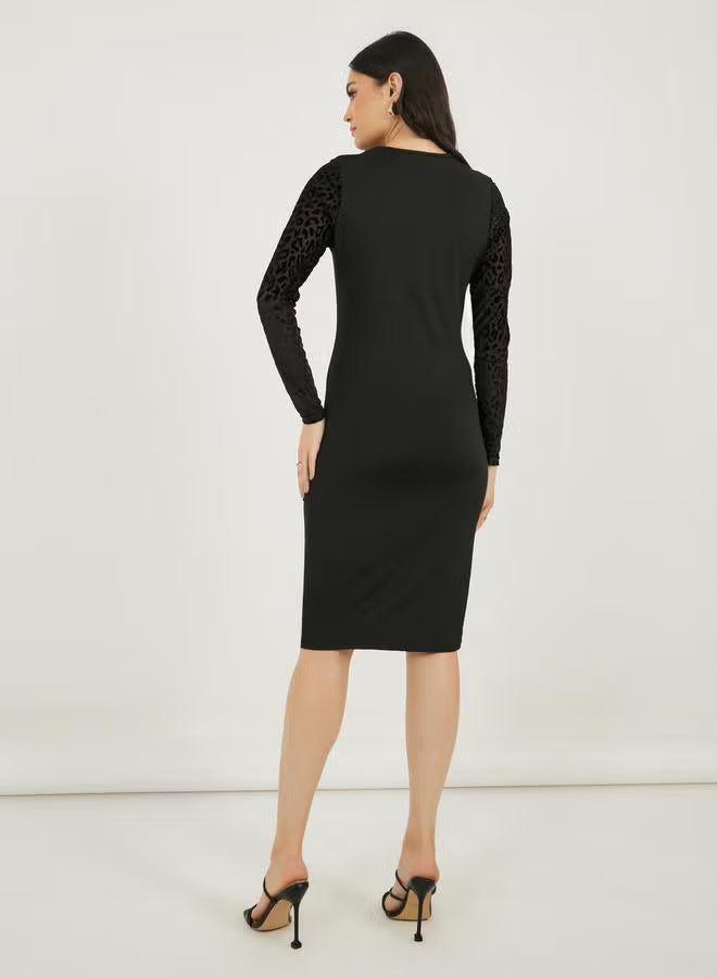 Leopard Sleeve Dress