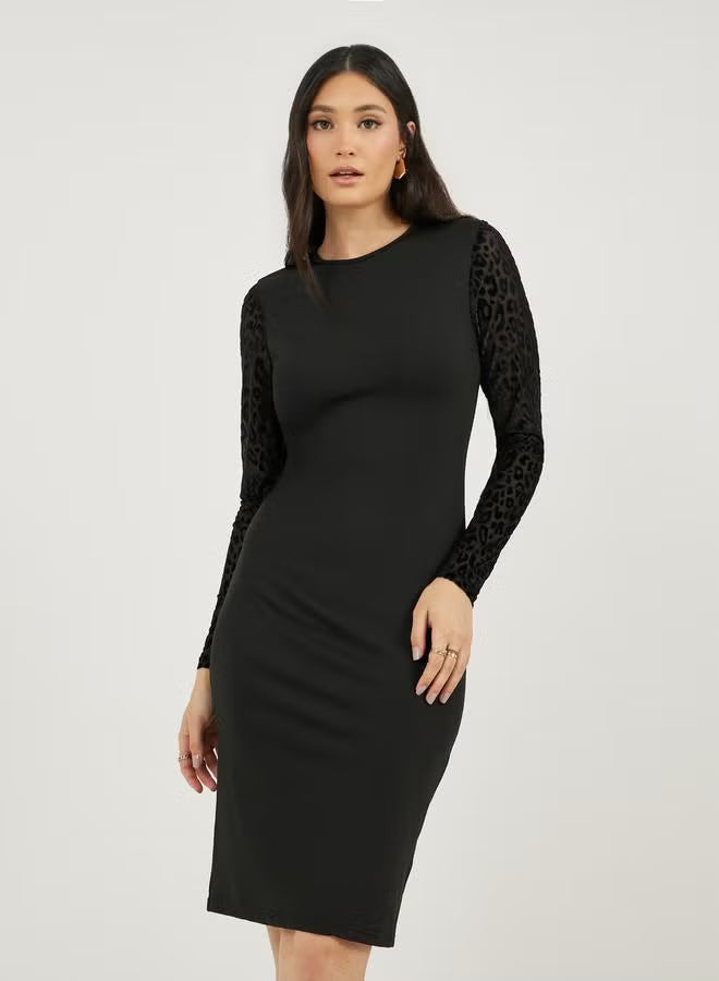Leopard Sleeve Dress