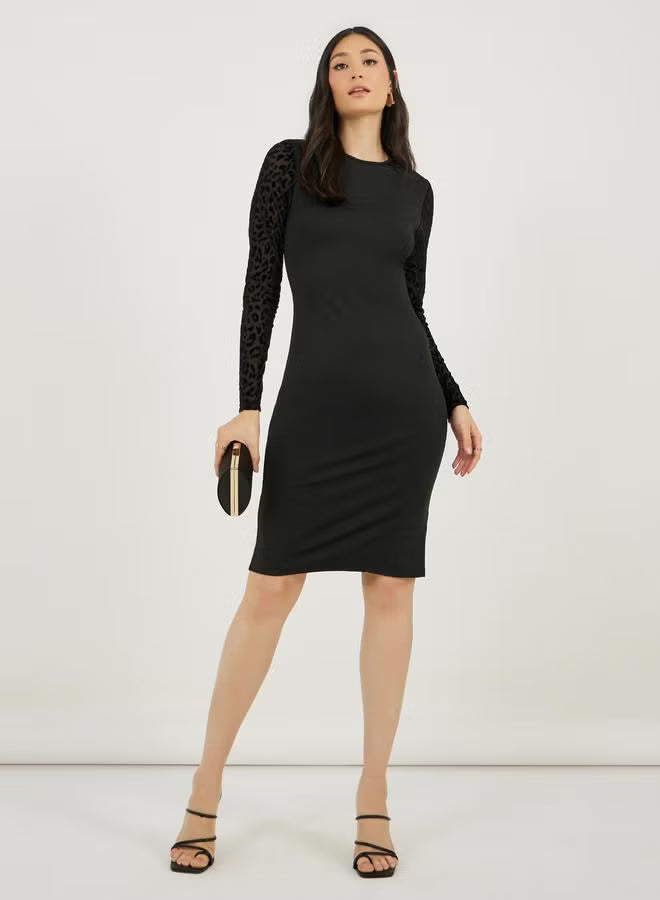 Leopard Sleeve Dress