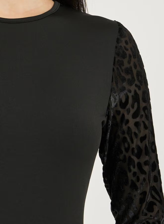 Leopard Sleeve Dress