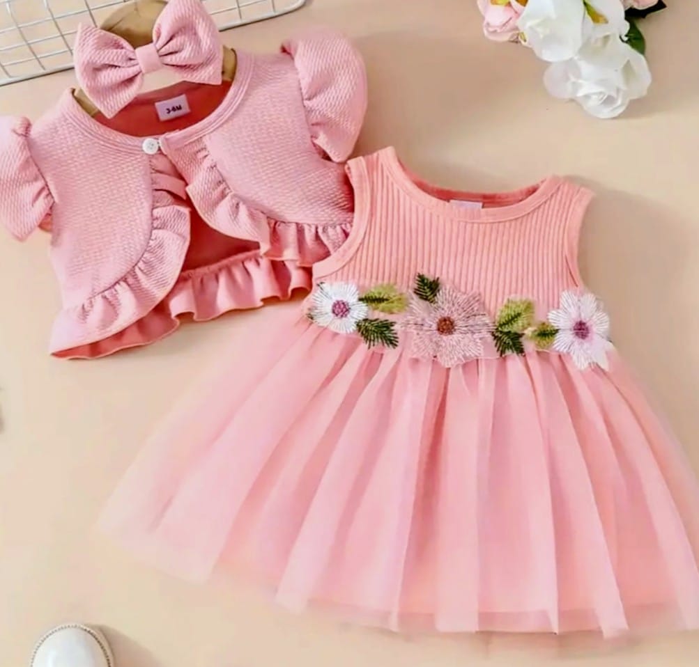 Baby frok pemium style in pink colour