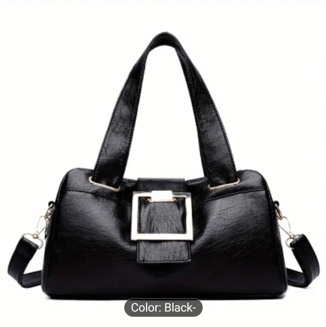 leather deep black hand or shoulder bag