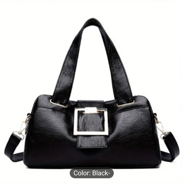 leather deep black hand or shoulder bag