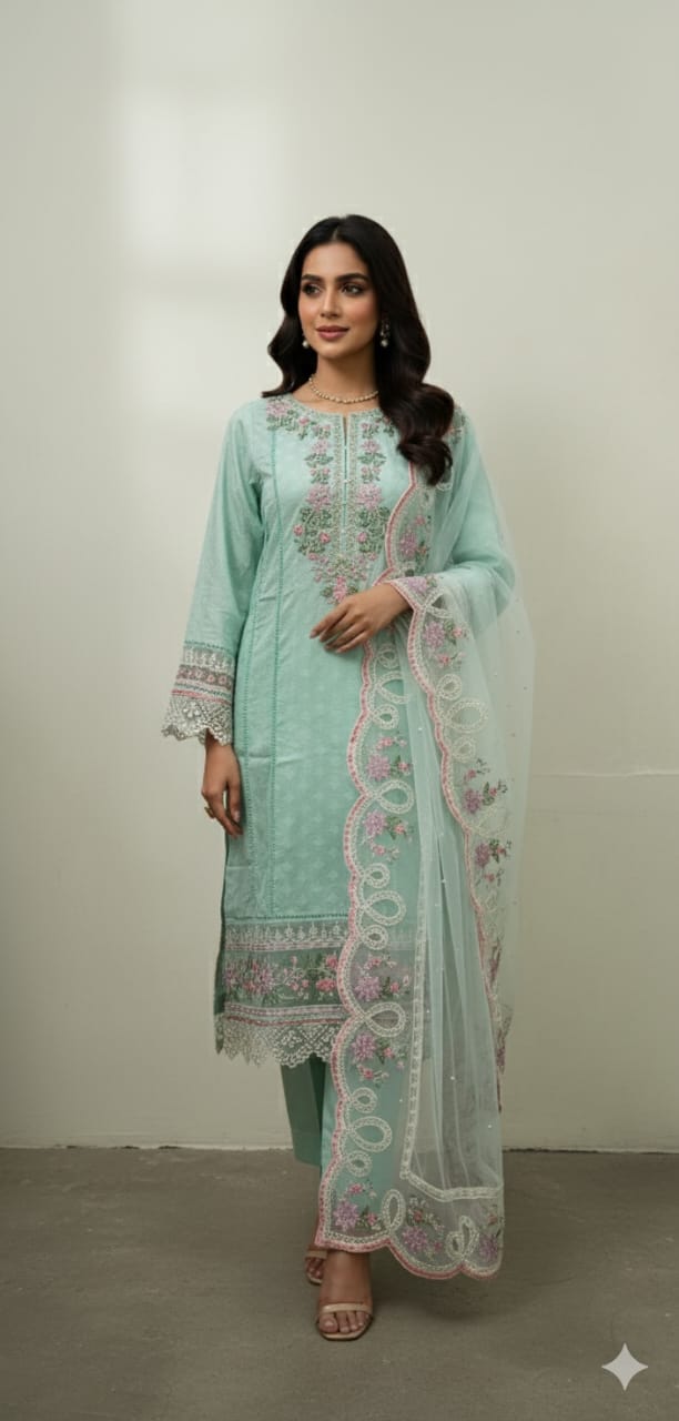 Designer dress net dupatta ,Premium quality.