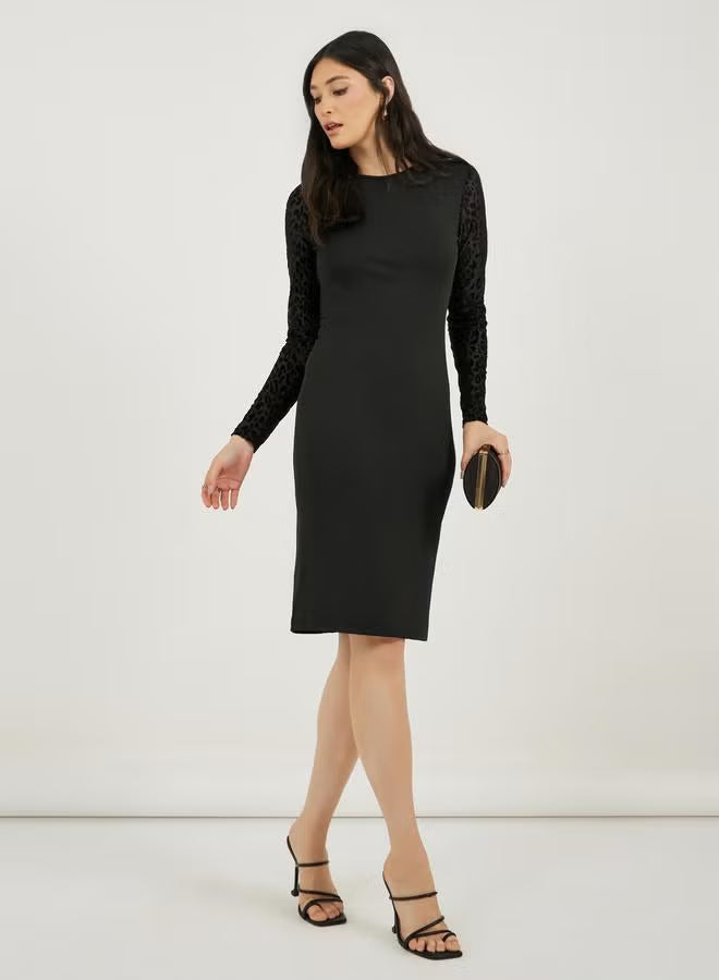 Leopard Sleeve Dress